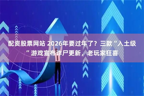 配资股票网站 2026年要过年了?三款“入土级”游戏宣布诈尸更新,老玩家狂喜