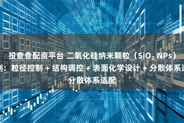投查查配资平台 二氧化硅纳米颗粒（SiO₂ NPs）定制：粒径控制 + 结构调控 + 表面化学设计 + 分散体系适配